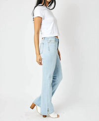 Judy Blue - Mid Rise Slit Hem Bootcut Jeans