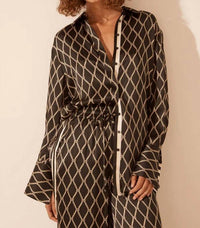 Shona Joy - Silk Contrast Relaxed Shirt