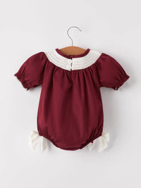 Rylee Faith Designs - Girls Smocked Church Christ Bishop Christening Romper