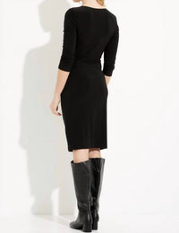 Joseph Ribkoff - V-neck Ruched Bodycon Dress