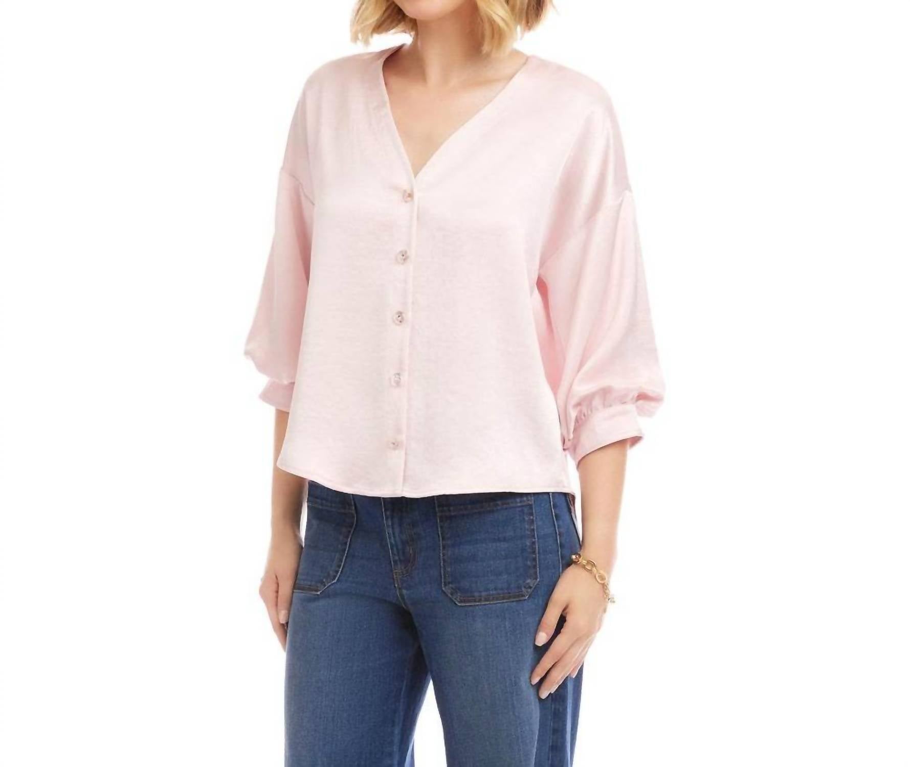 Karen Kane - Lantern Sleeve Satin Top