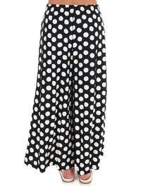 Umgee - Women's Playful Polka Wide Leg Pants