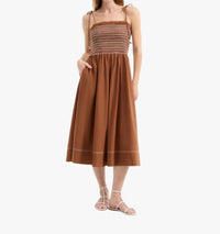 Veronica Beard - Kaela Smocked Midi Dress