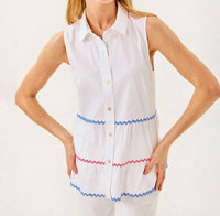 Lilly Pulitzer Breah Sleeveless Button Down Shirt in resort white 1 - women's shirt