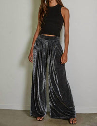 By Together - Knit Nylon Polyester Lurex Wide Leg Pants
