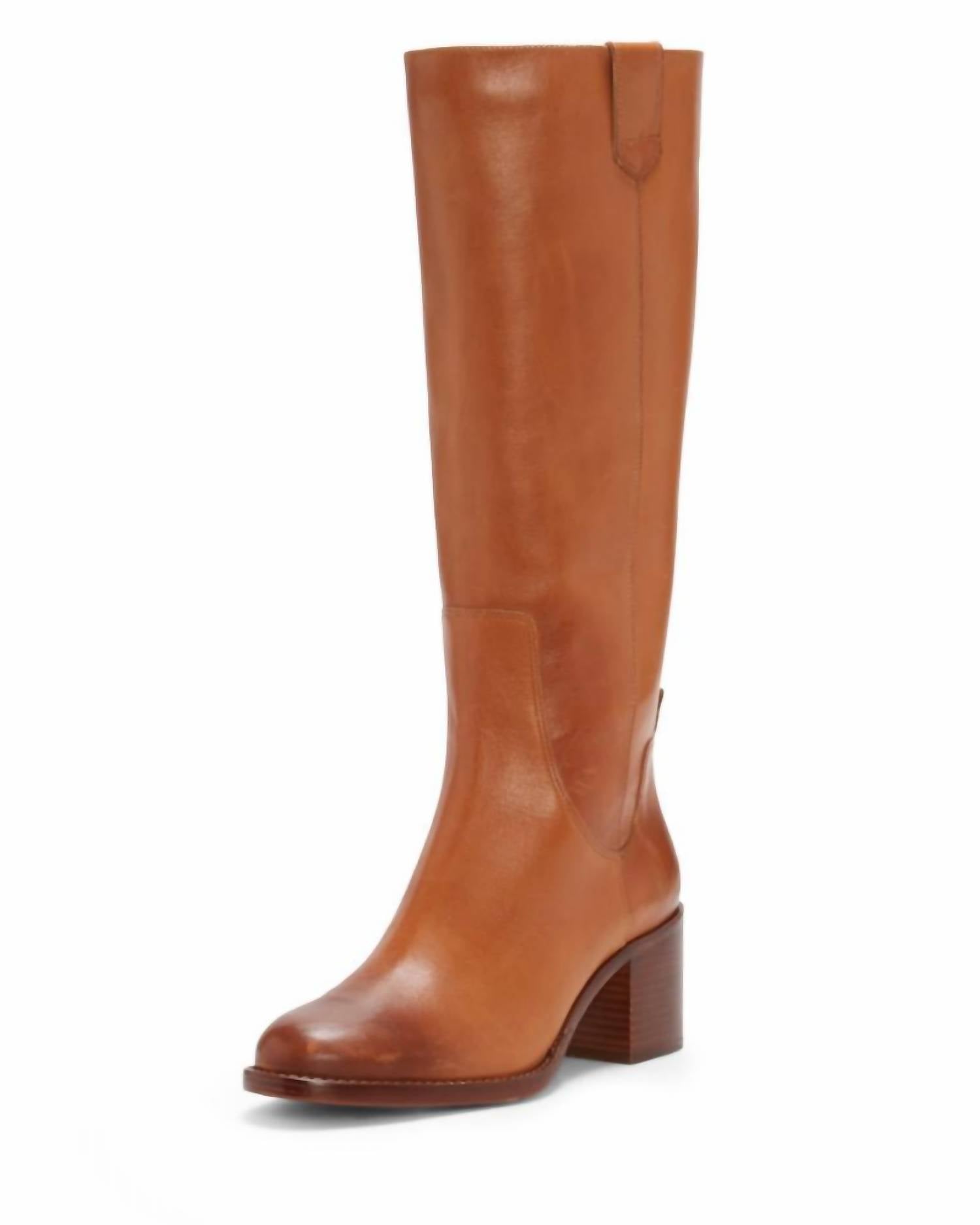 Vince Camuto - Women's Zemmy Leather Knee High Block Heel Comfortable Boots