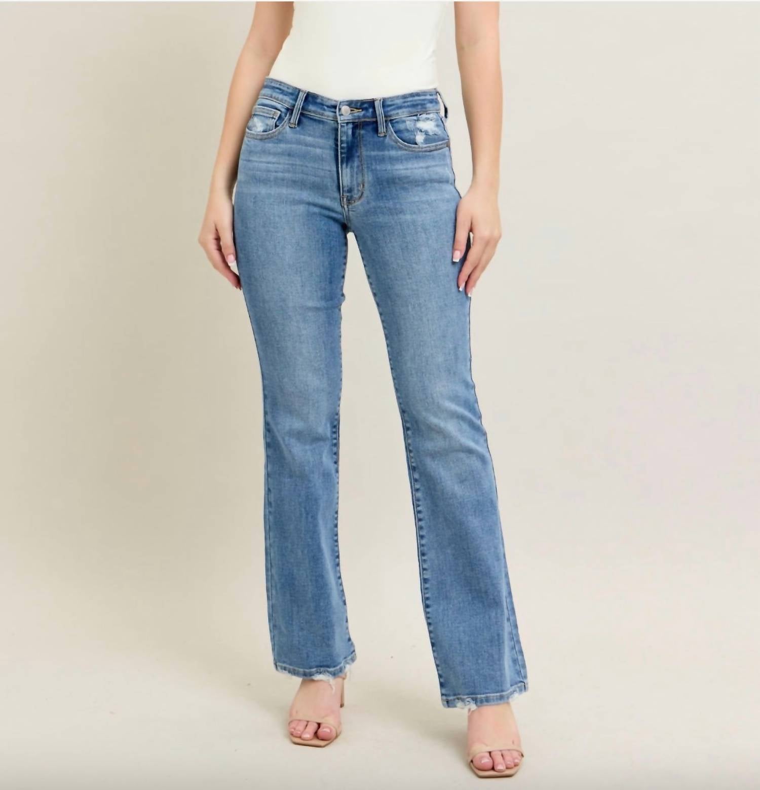 Judy Blue - Destroyed Hem Rise Bootcut Jeans