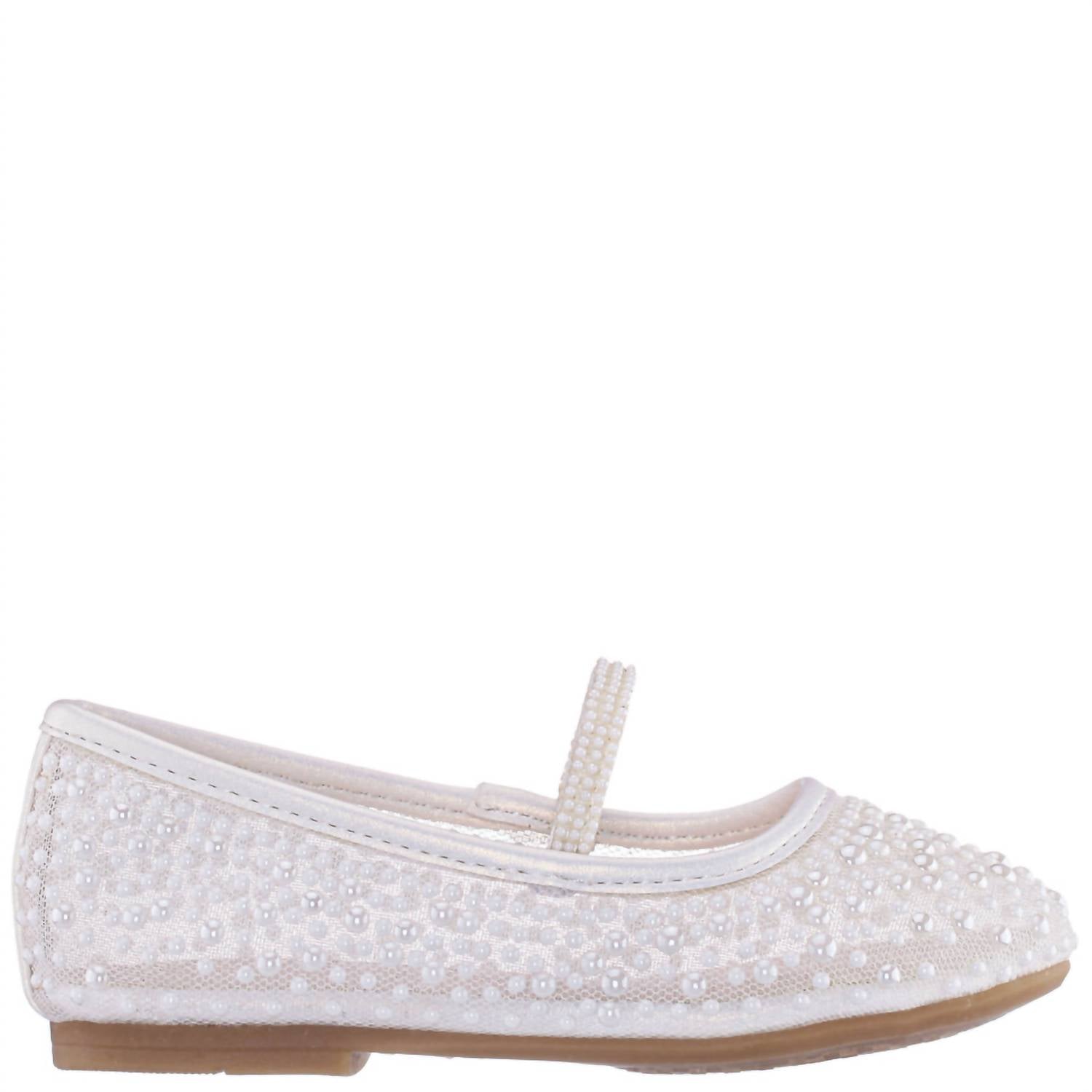 Nina - Girls' Pearl Mesh Ballet Flat Shoe