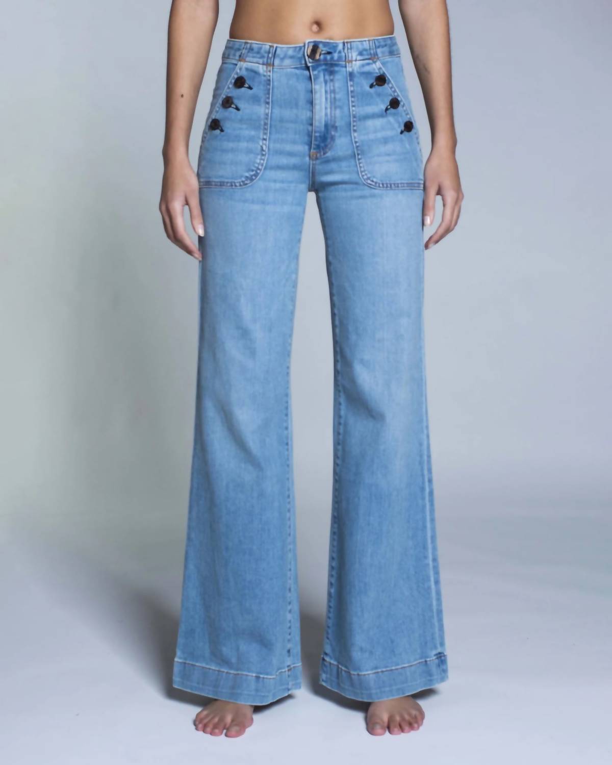 Askk Ny - Brickhouse Wide Leg Mid Rise Jean
