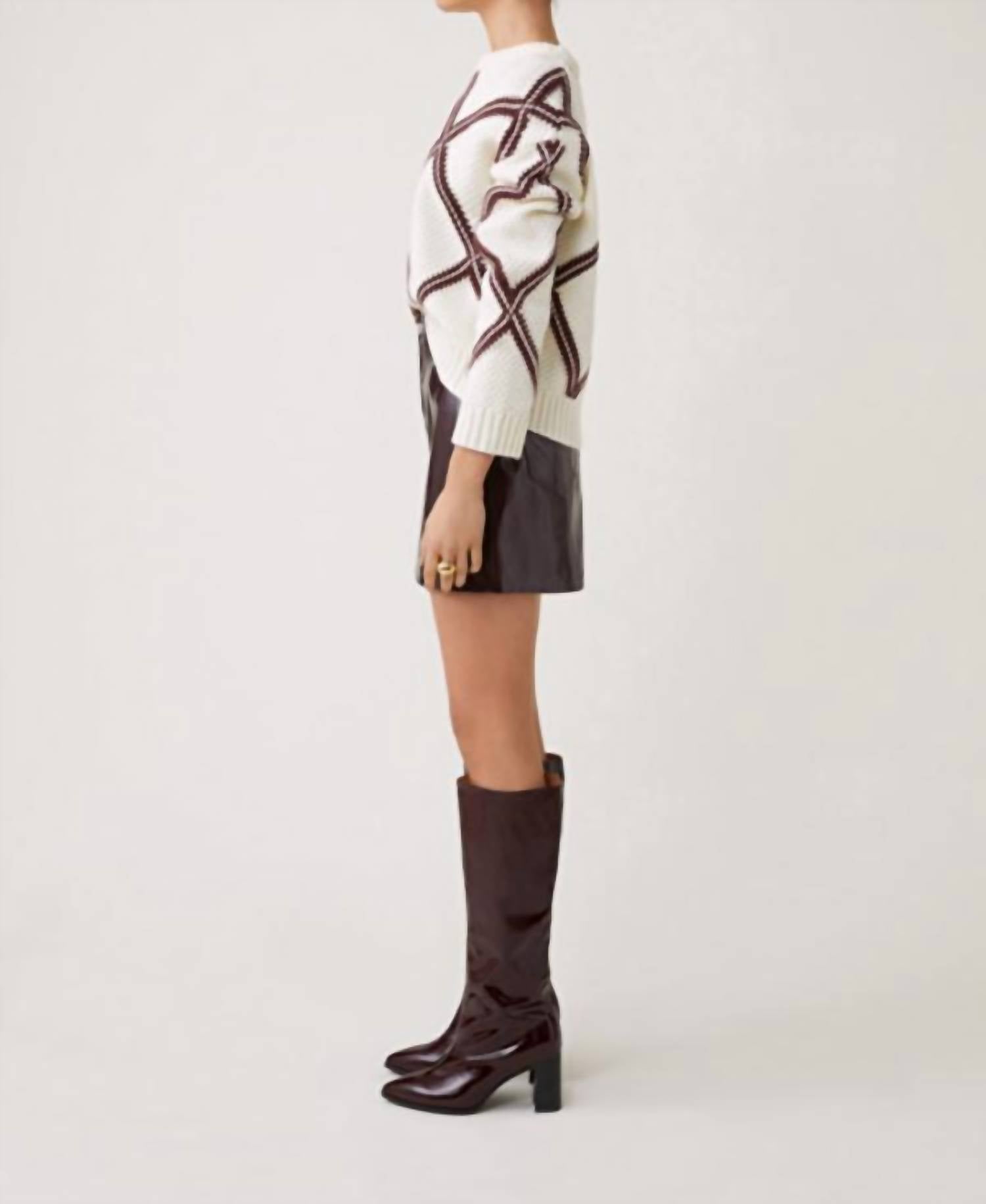 Suncoo - Precha Diamond Pattern Sweater