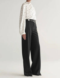 A.L.C. Blaire Long Sleeve Top in cream black - women's blouse - view 5