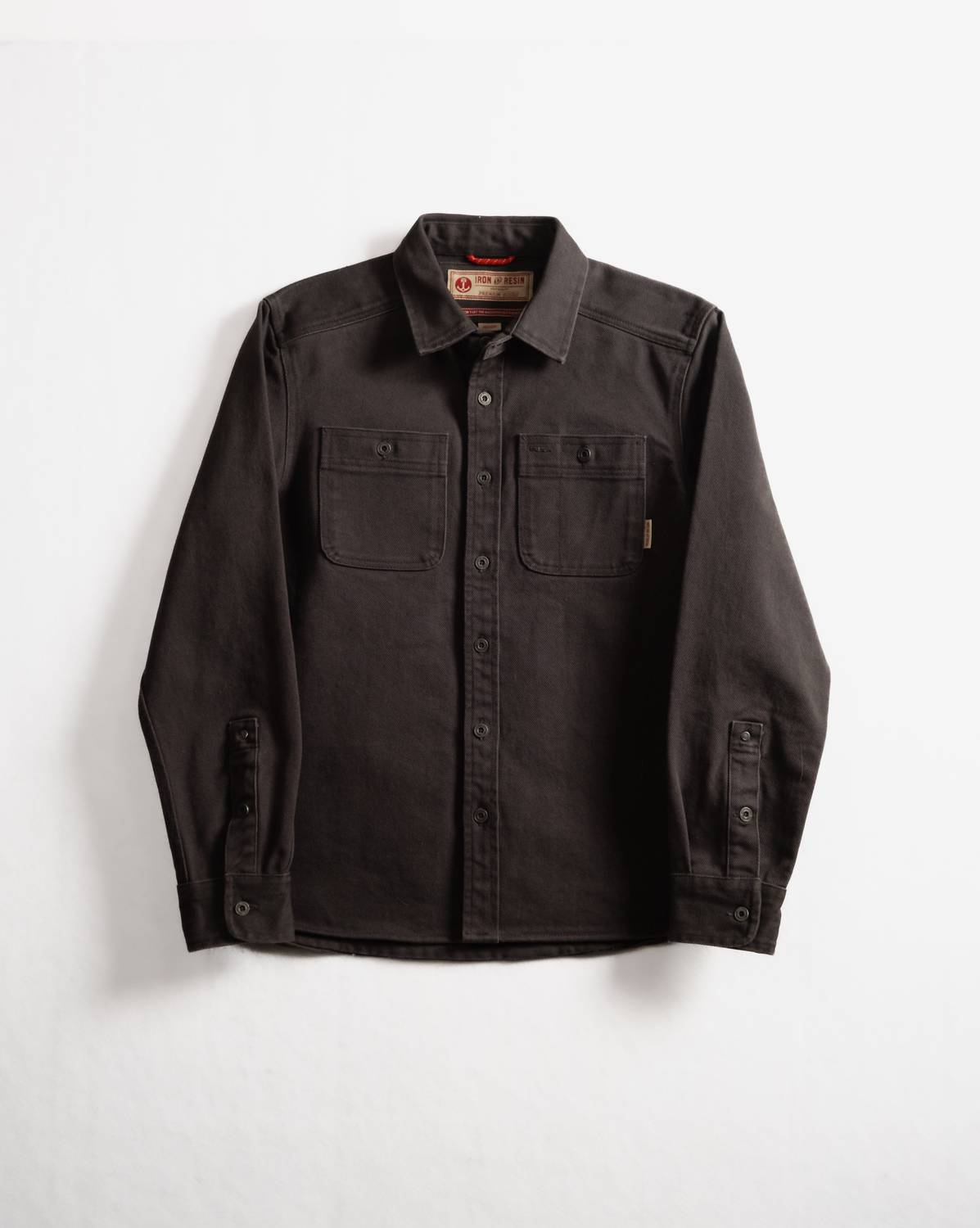 Iron & Resin Men's Workshop Heavy Twill Shirt in charcoal - men's jacket