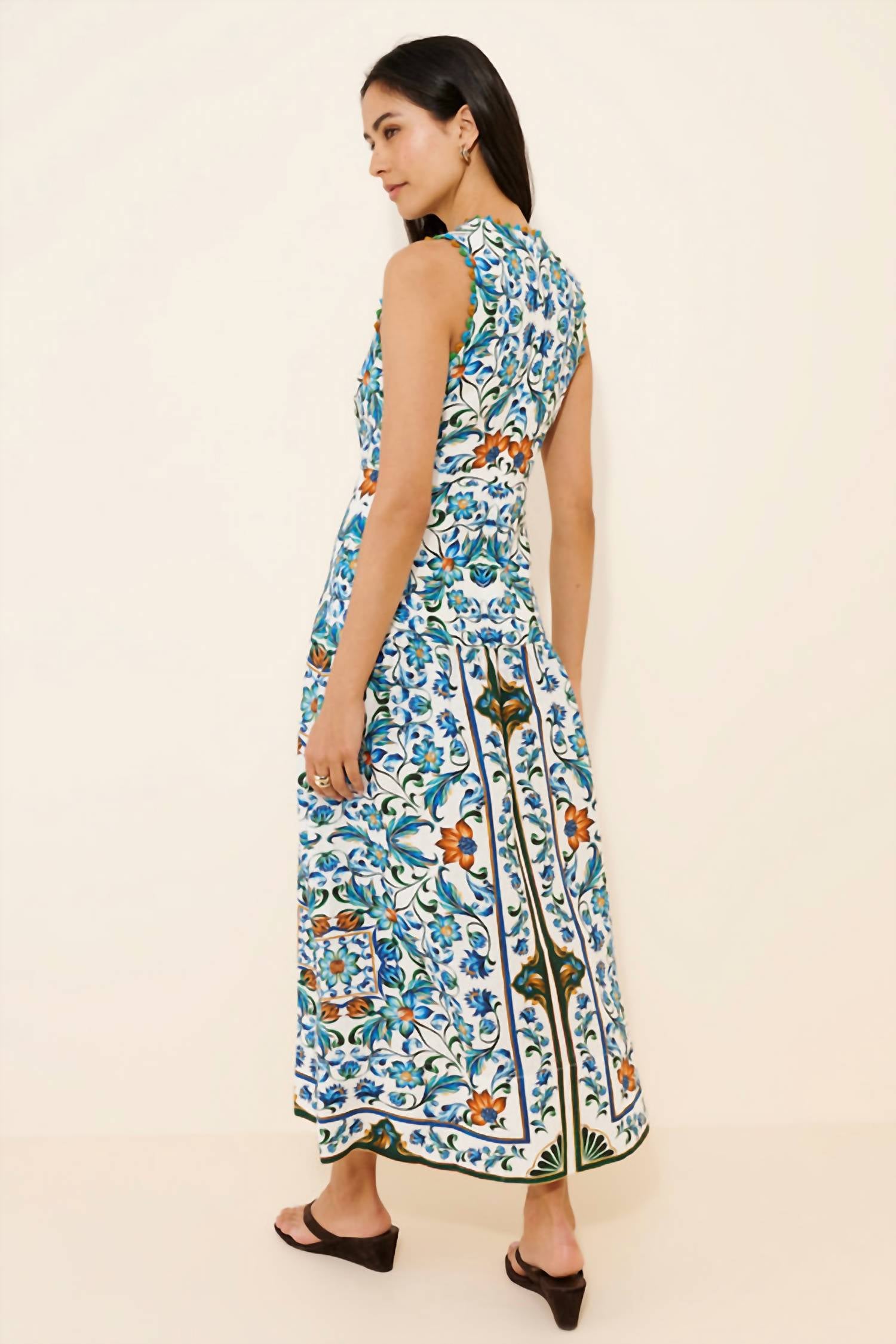 Farm Rio - Flora Tile Scallop Dress