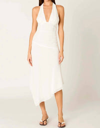 Nia - Salvatore Halter Asymmetrical Midi Dress