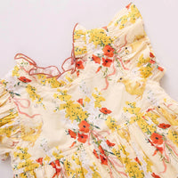 PINK CHICKEN Baby Girl Jennifer Bubble Dress in yellow chicks - kids' dress - alternate view