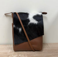 ILI New York Women's Small Calf Hair Crossbody Bag in brown black - women's bag