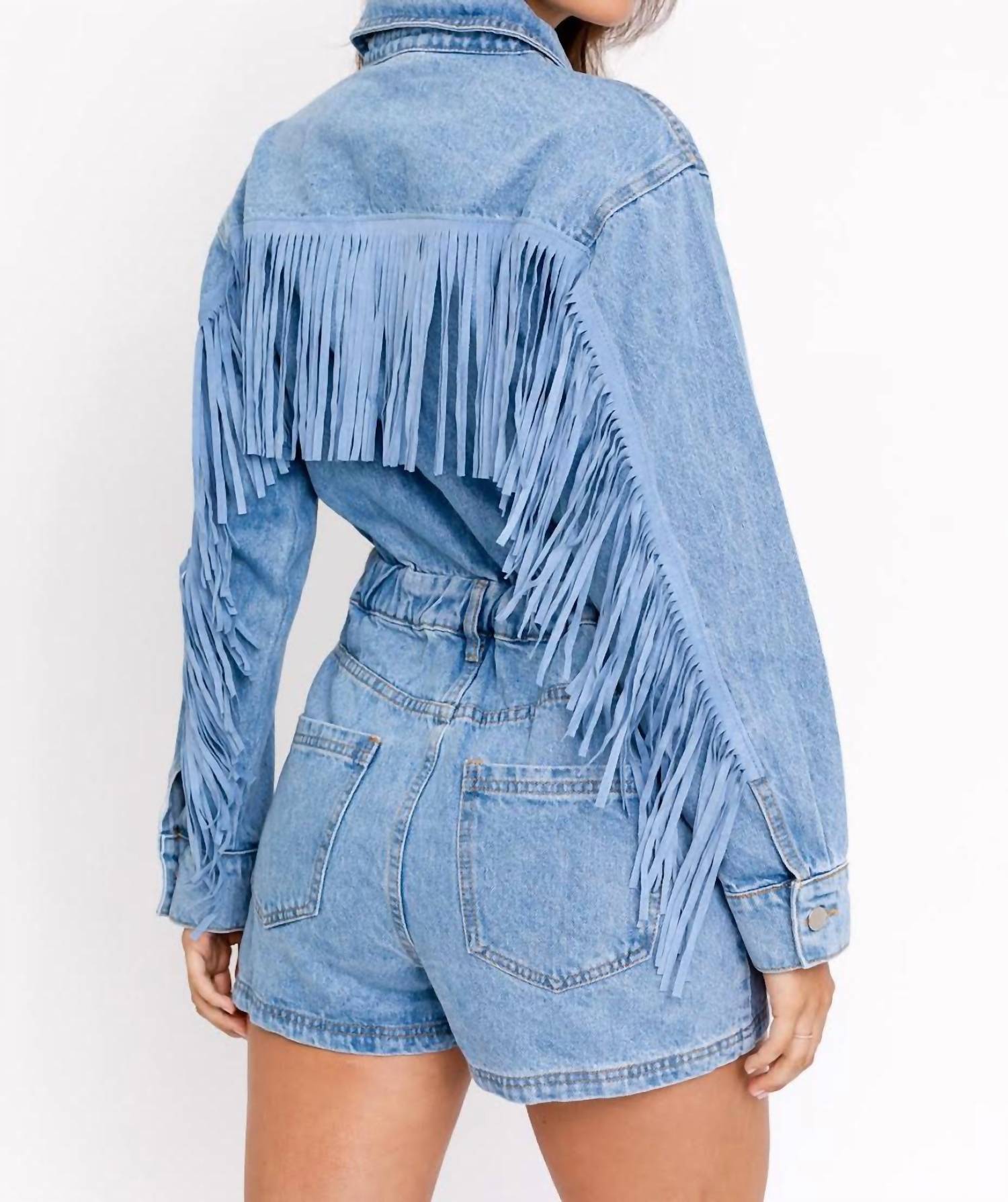 Le Lis - fringe denim romper