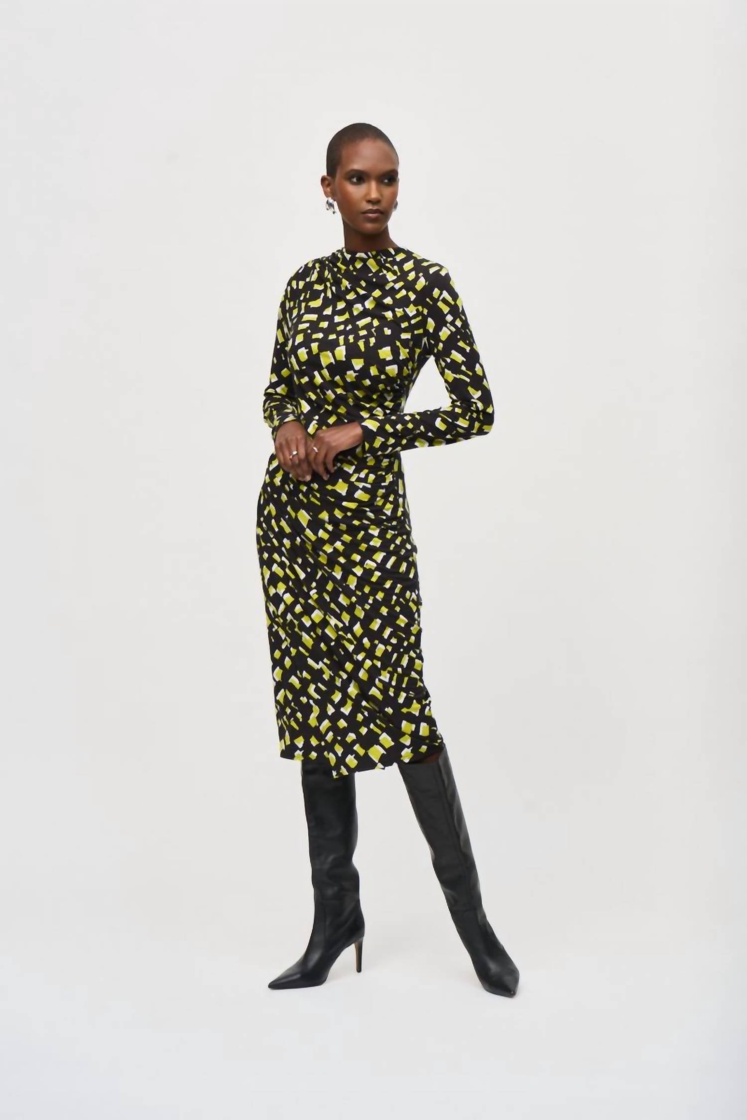 Joseph Ribkoff - Abstract Print Midi Sheath Dress