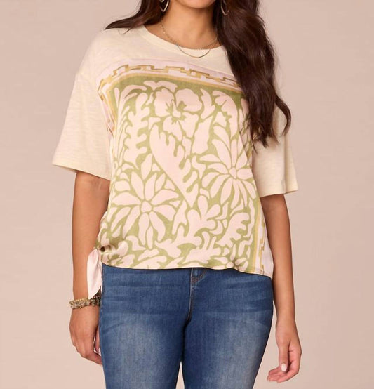 Democracy - Women's Side Tie Satin Print Top