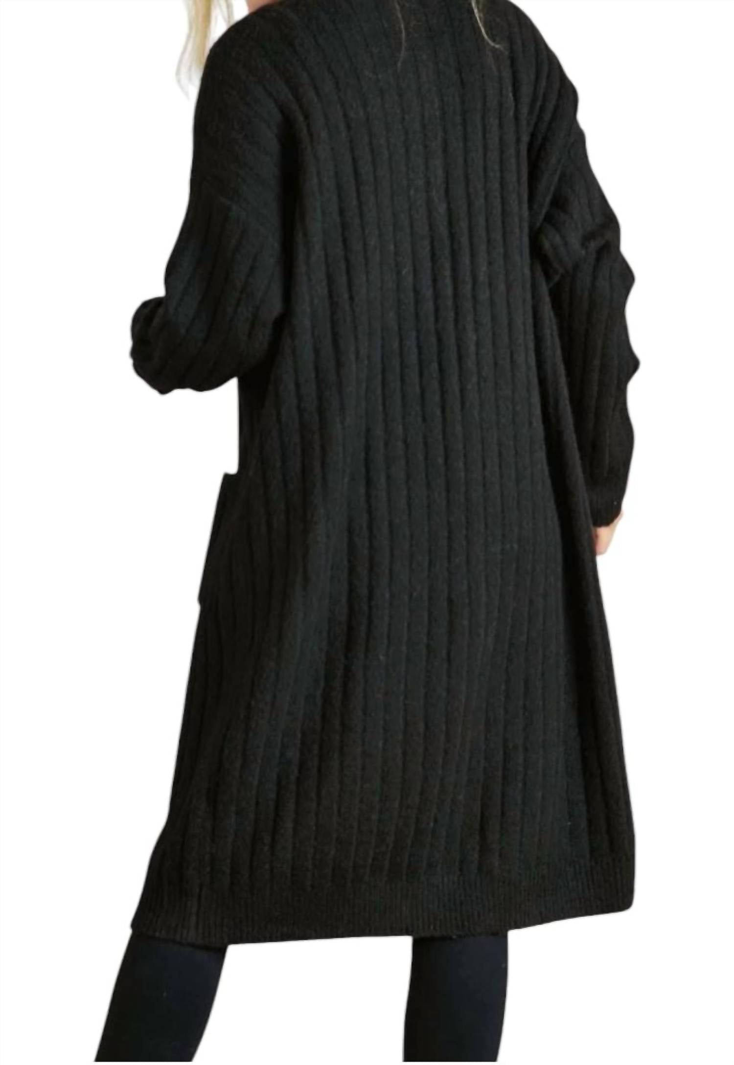 Adora - Ribbed Sweater Cardigan - Plus