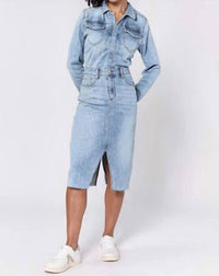 Dear John Denim - Renee Long Sleeve Fitted Denim Dress