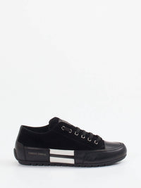 Candice Cooper Women's Rock Patch Fashion Leather Sneakers in black white - women's sneaker - alternate view