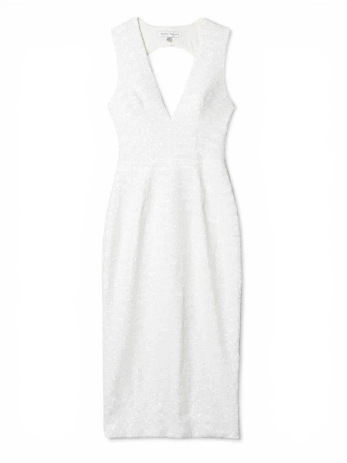 DRESS THE POPULATION Sequin Ranifitted Midi Sheath Dress in white - women's dress - detail view