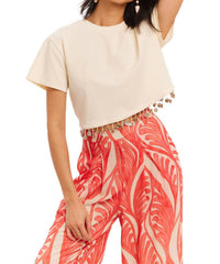 ALLISON NEW YORK SEA SHELL TEE in ivory - women's t-shirt - view 4