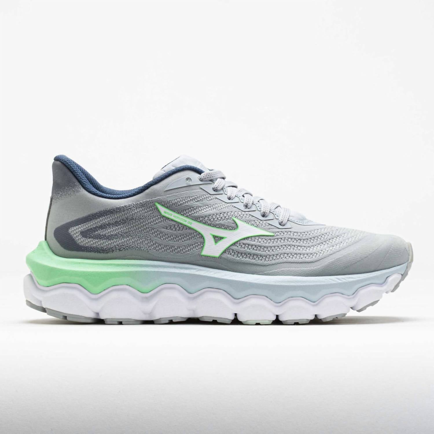 MIZUNO Women's Wave Horizon 8 Shoe in grey green - women's shoe - detail view