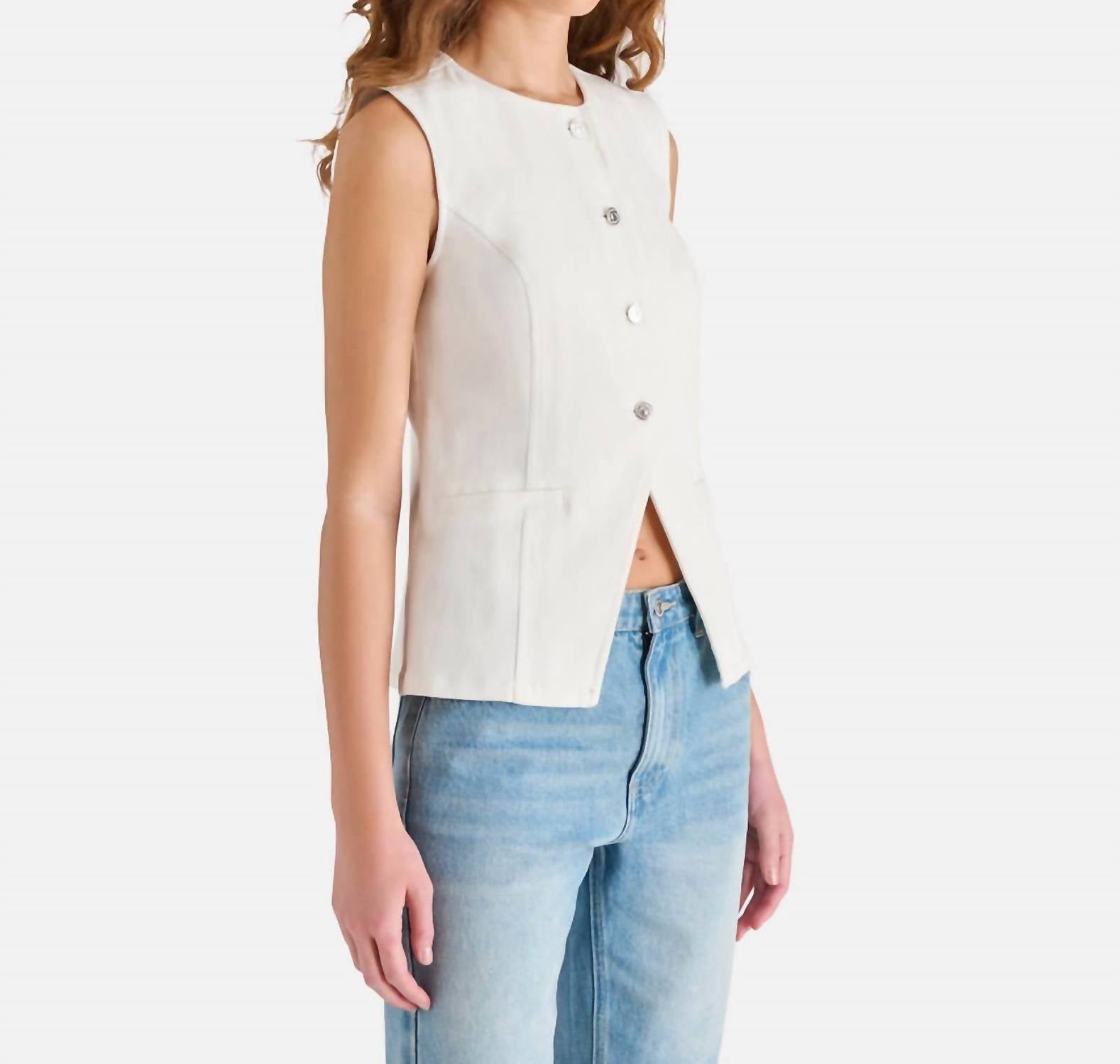 STEVE MADDEN Wesley Sleeveless Top in white - women's tank top - alternate view