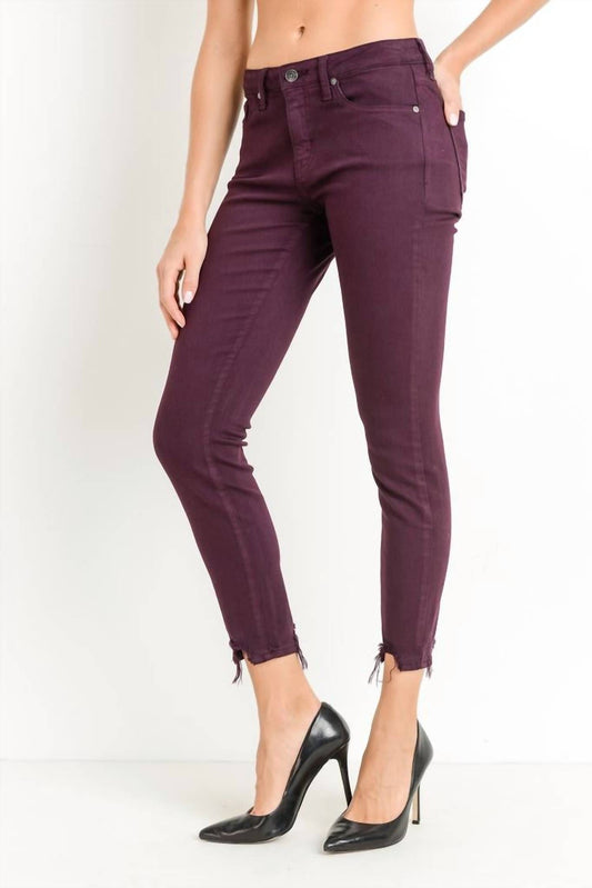 Just Black Denim - Pocket Distressed Hem Skinny Stretch Jean