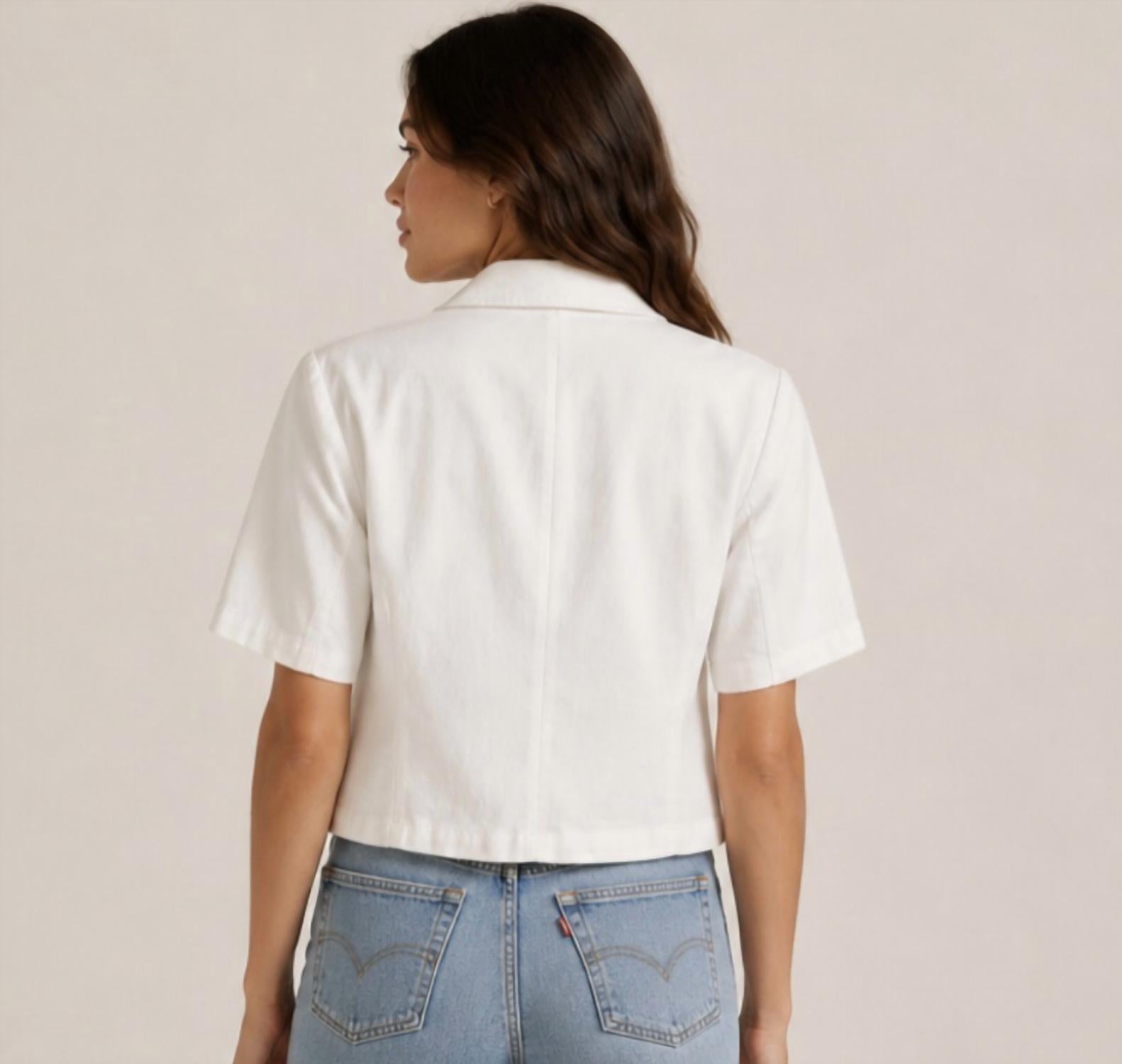 J. Society - Twill Short Sleeve One Button Blazer