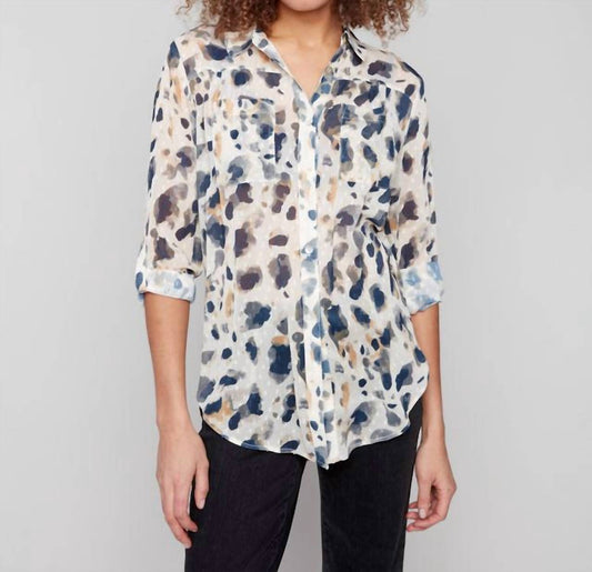 Charlie B - Long Sleeve Button Up Blouse - Plus
