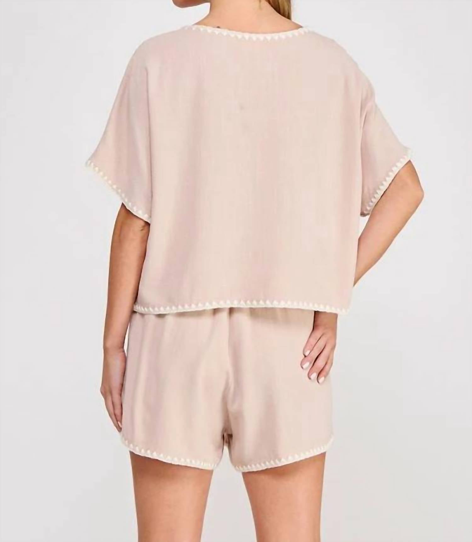 Allie Rose - Women's Embroidered Hem Top