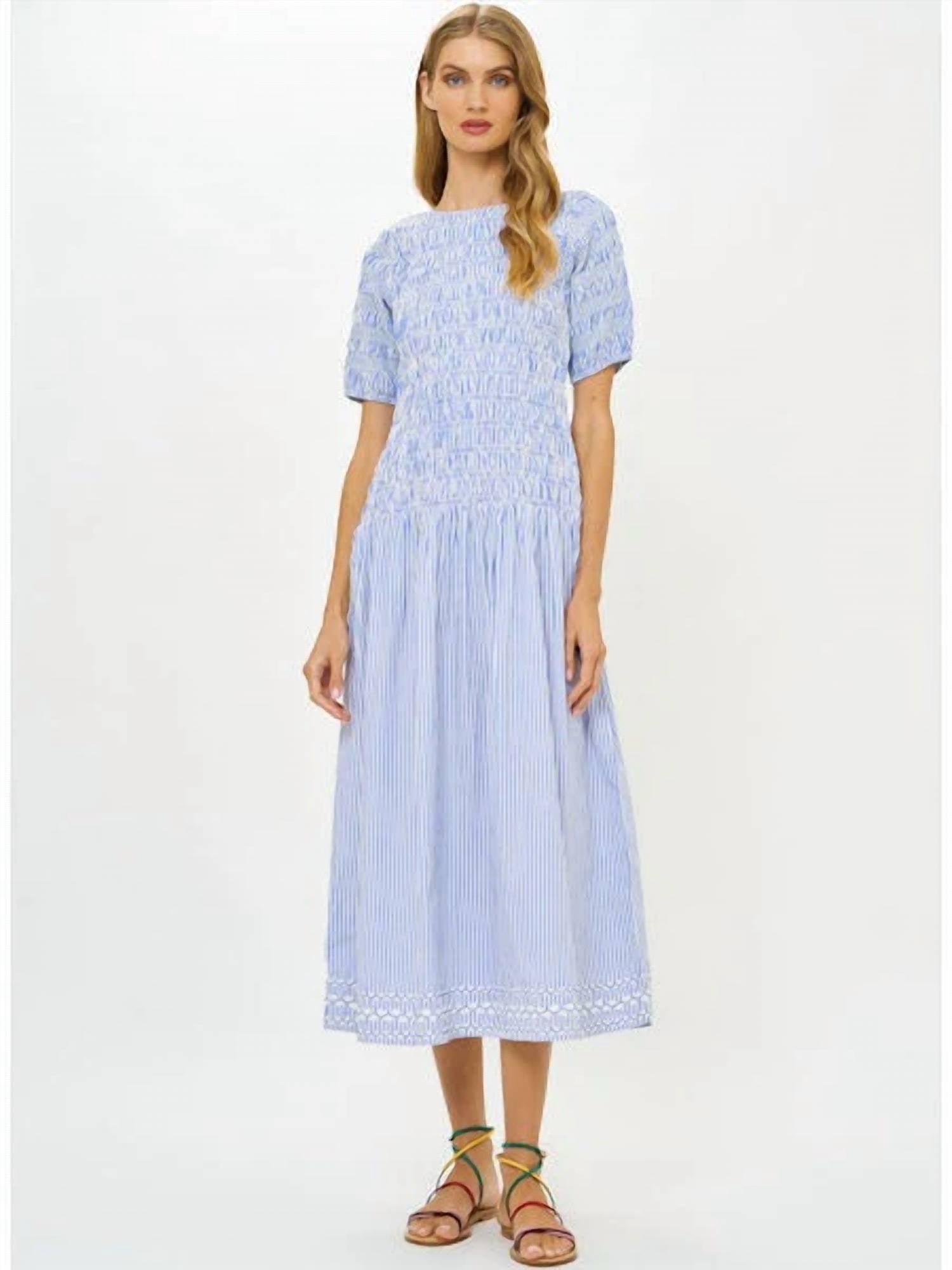 Oliphant - Smocked Drop Waist Maxi Dress