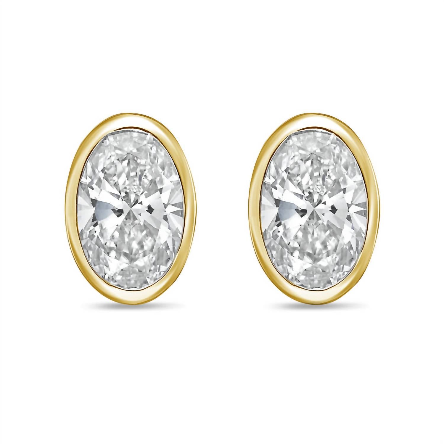 Diana M Jewels - Women's Oval Lab-grown Diamond Stud Earrings (10.00 Tcw) - Bold