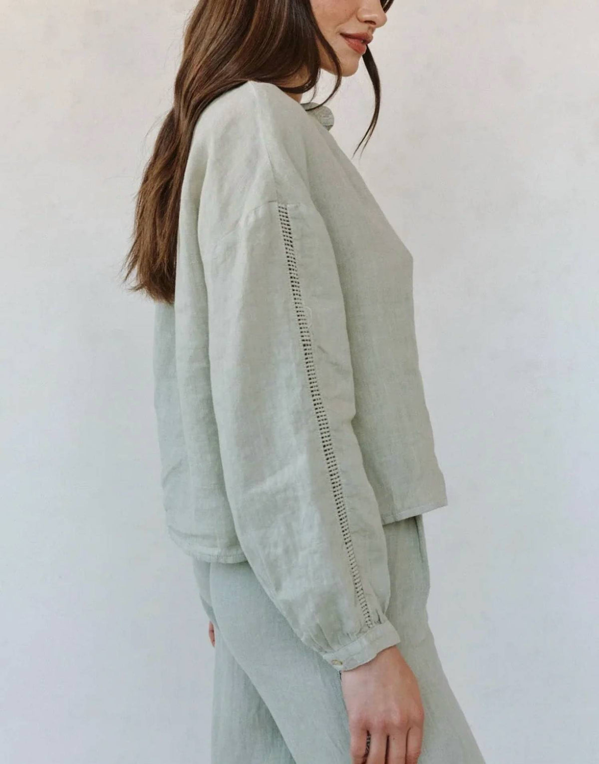 Bella Dahl - Mandarin Collar Trimmed Button Down Top