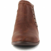 Soda - Women's Perforated Cut Out Stacked Booties