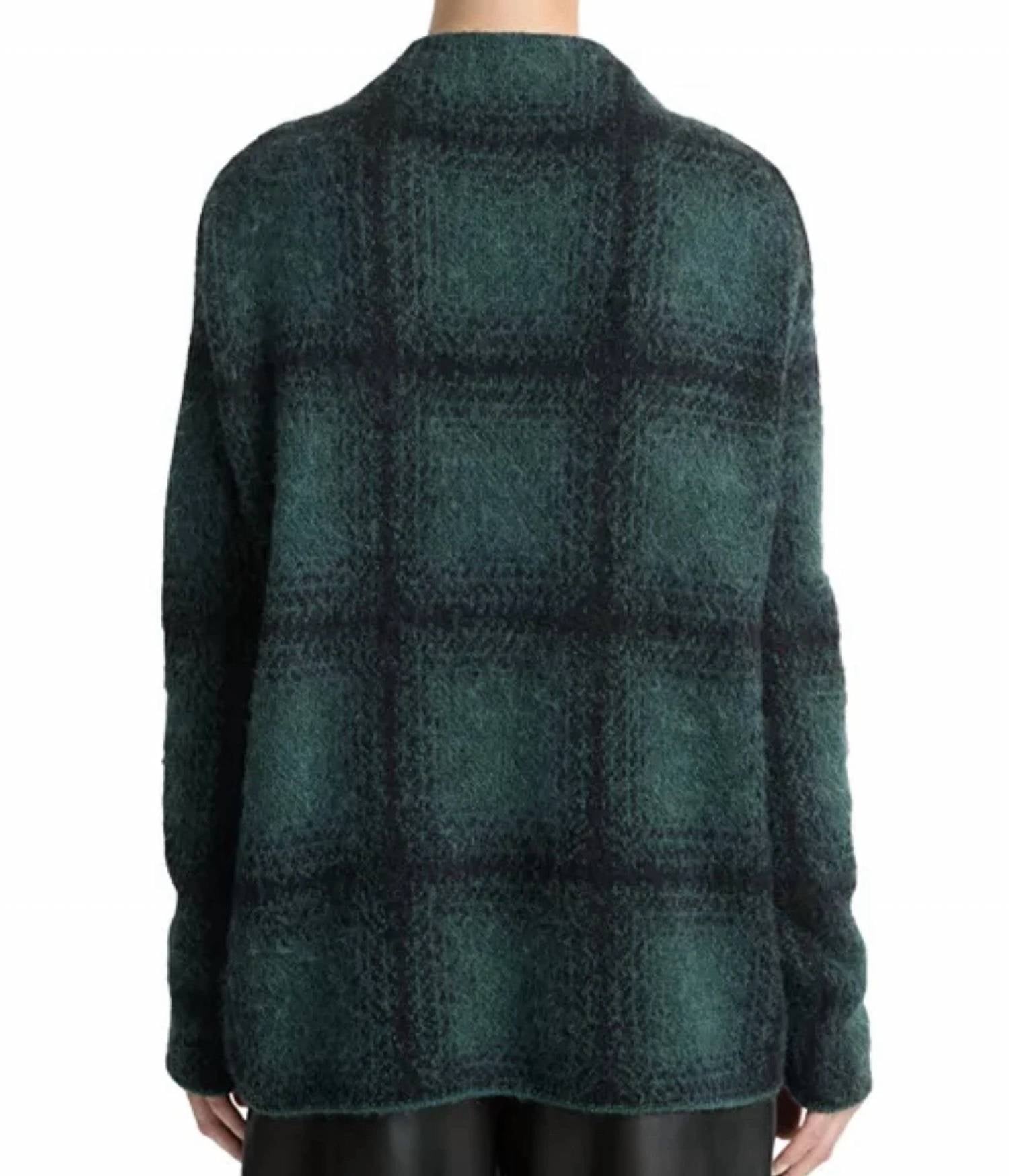 Vince - Shadow Plaid Funnel Neck Sweater