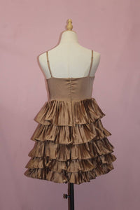 Just Me Ruffle Tiered Dress in beige - women's dress - detail view