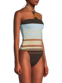 Ramy Brook - May Stripped Halterneck One Piece Swimsuit