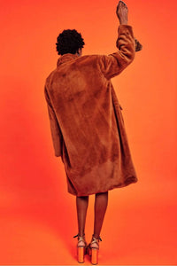 Jayley - Women's Faux Fur Long Sleeve Coat