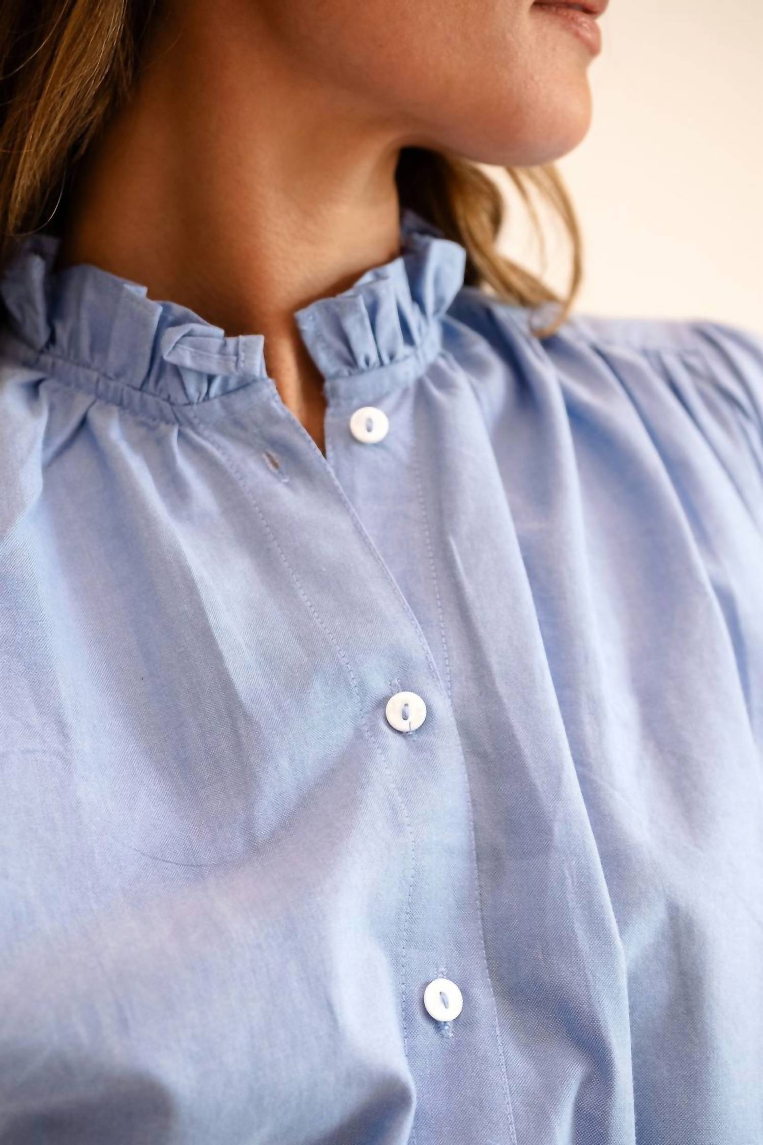 MILLE Marnie Short Sleeve Shirt in sky blue - women's shirt - view 4