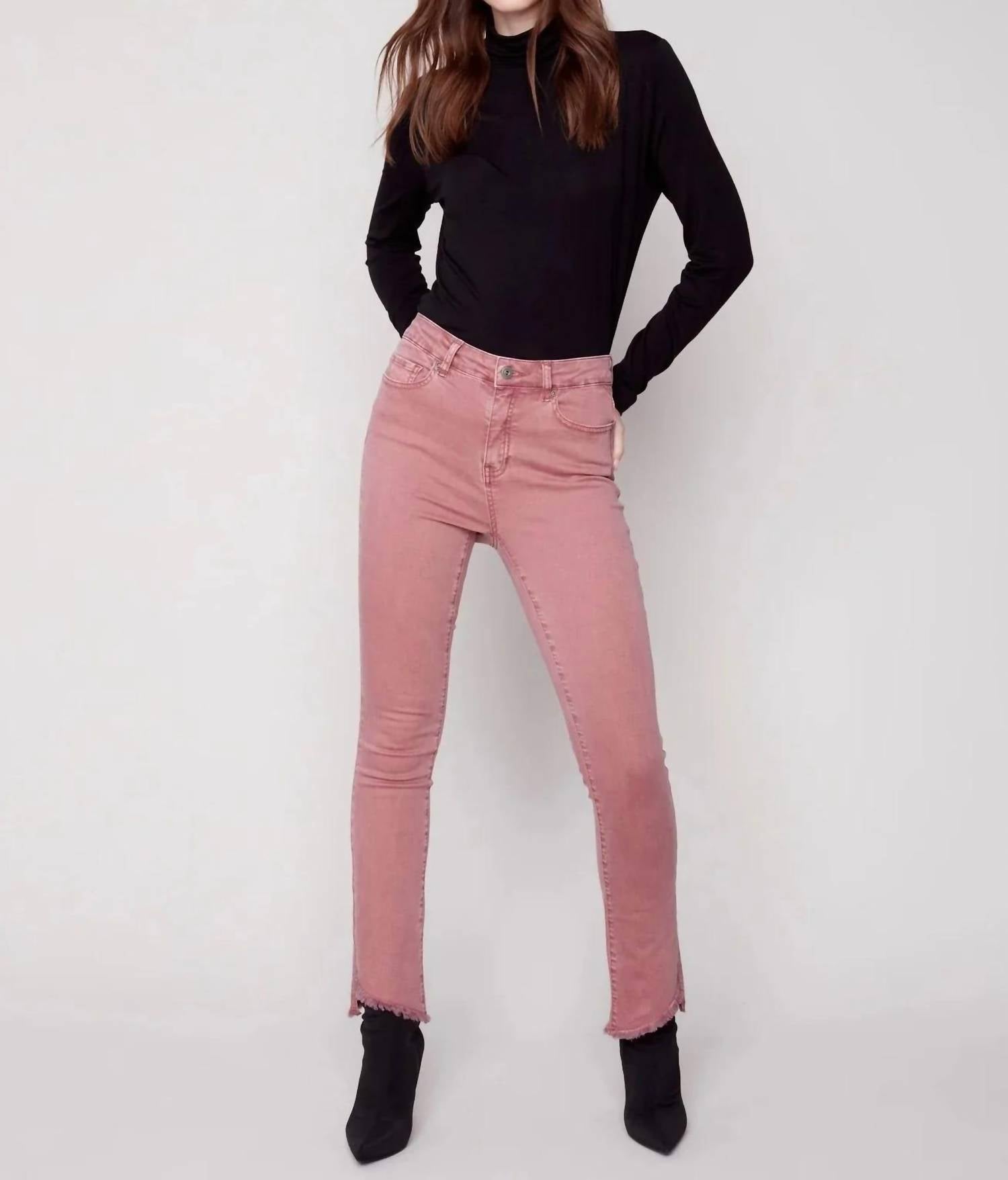 Charlie B - Asymmetrical Hem Bootcut Jean