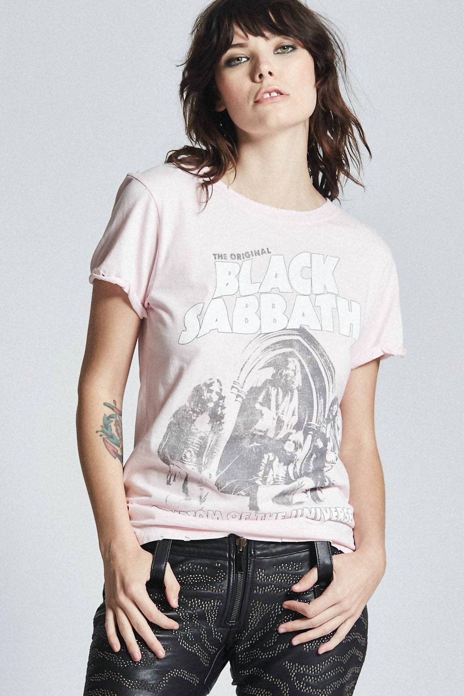 Recycled Karma Black Sabbath Short Sleeve Tee in petal - women's t-shirt - alternate view