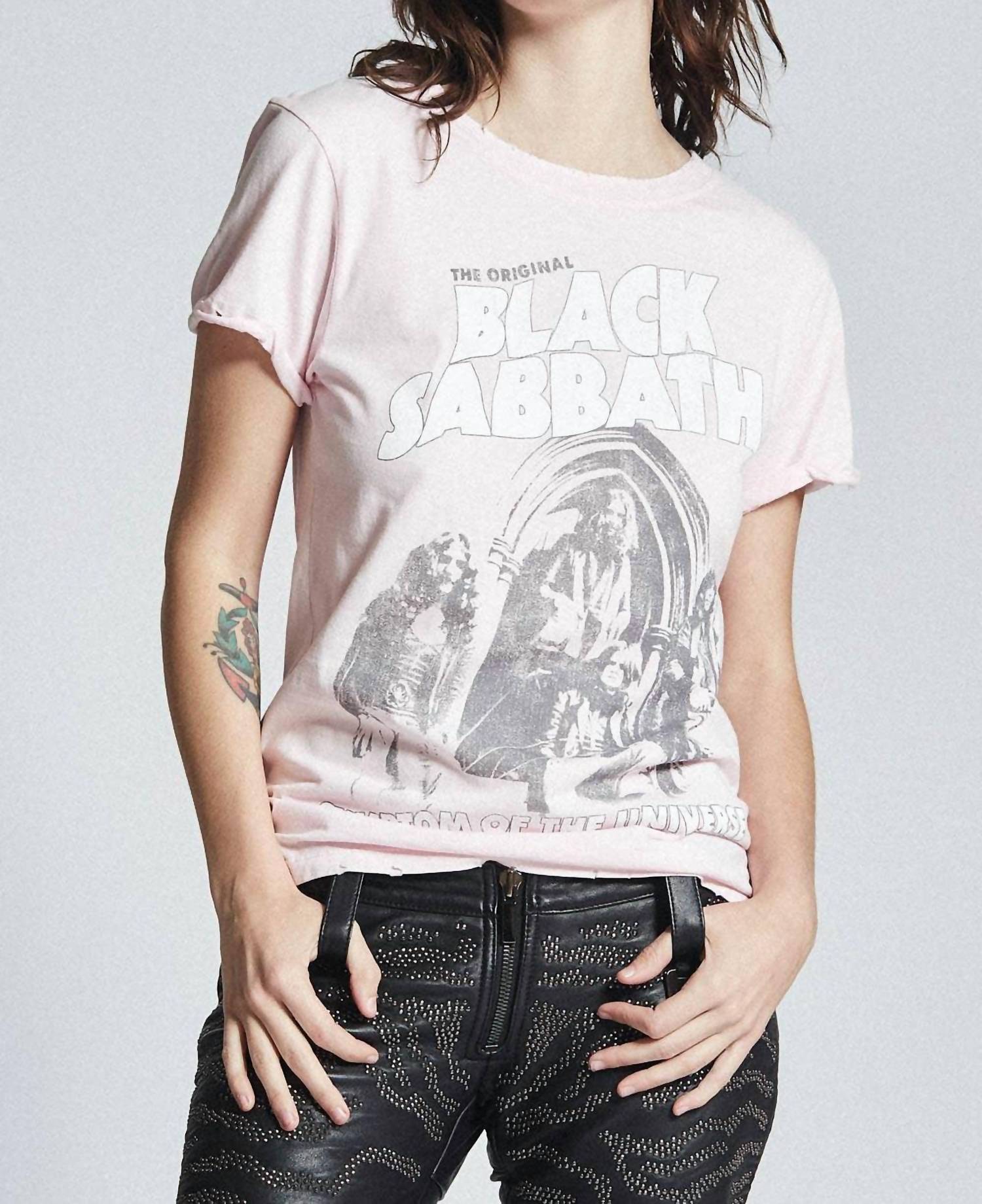 Recycled Karma Black Sabbath Short Sleeve Tee in petal - women's t-shirt - detail view