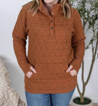 Michelle Mae - Geometric Button Snap Pullover Jacket