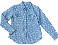 TASHA POLIZZI Women's Markie Patterned Denim Shirt in blue - women's shirt