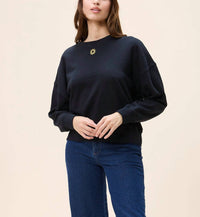 Cleobella Anaia Sweatshirt in black motif - women's top