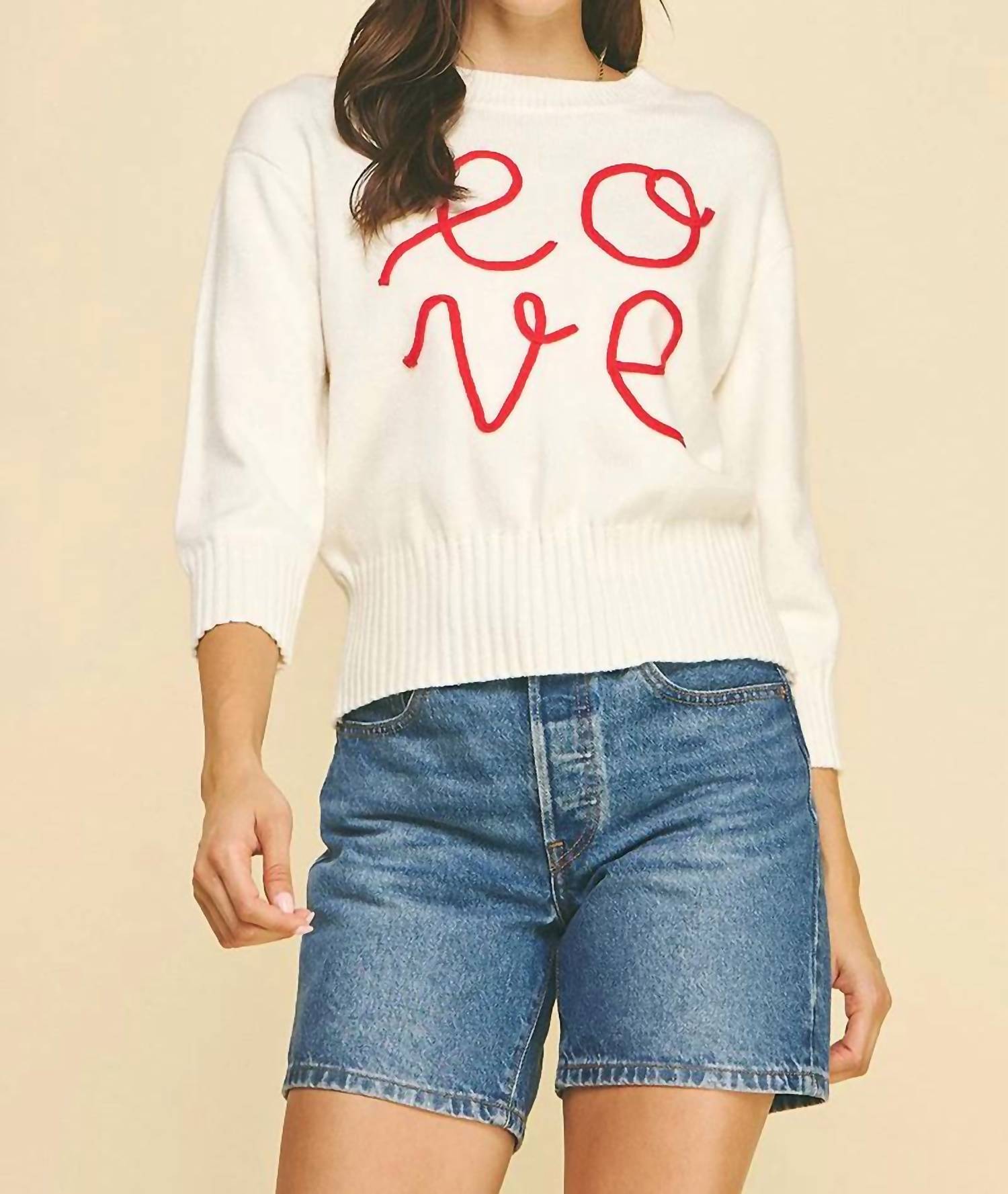 Pinch - Love Letter Embroidered Sweater